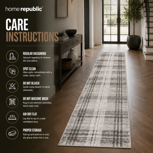 Home Republic Tartan Check Runner Low Pile