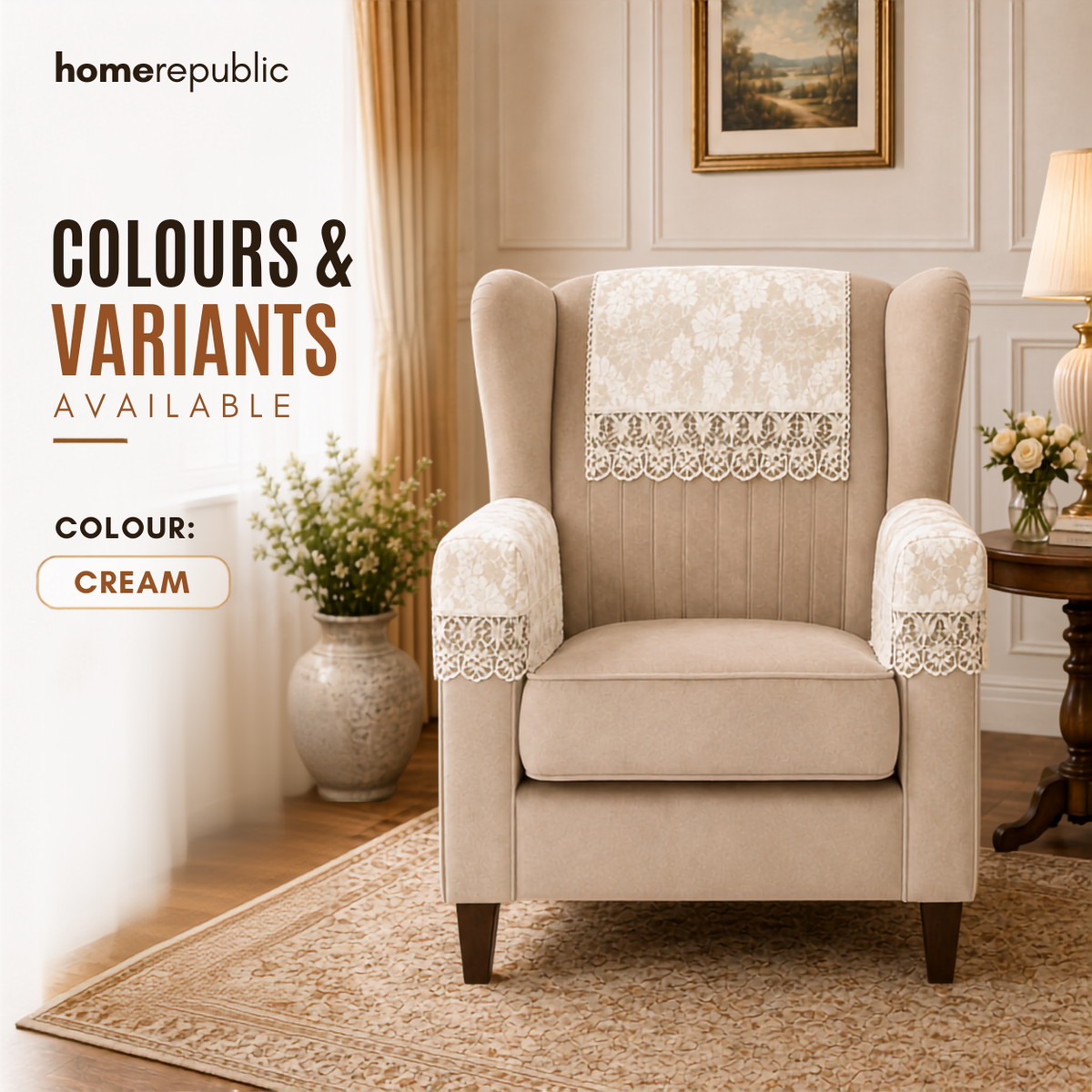 Home Republic Lace Sofa Caps