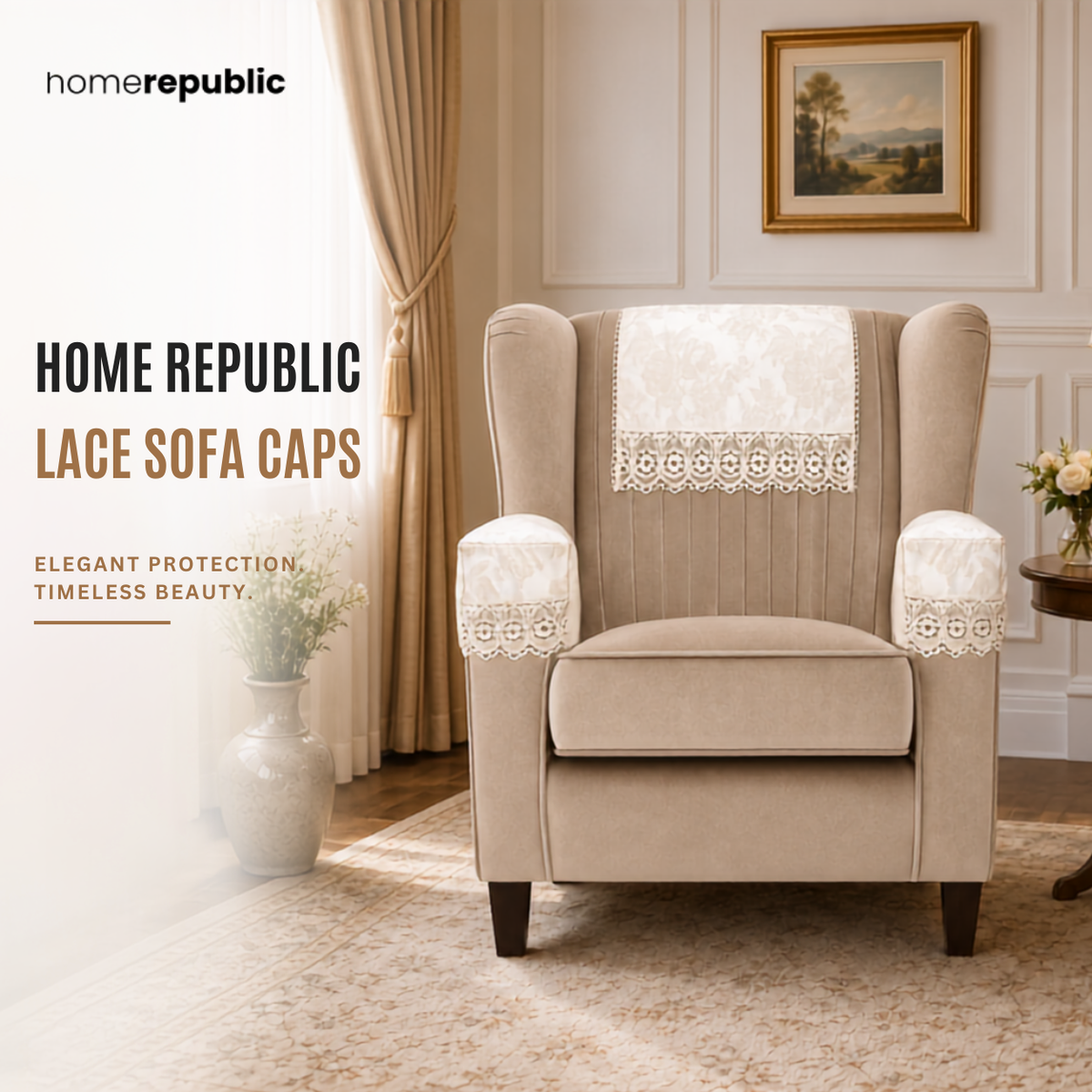 Home Republic Lace Sofa Caps