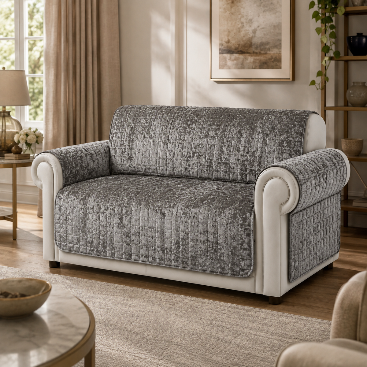 Home Republic Crushed Velvet Sofa Protector