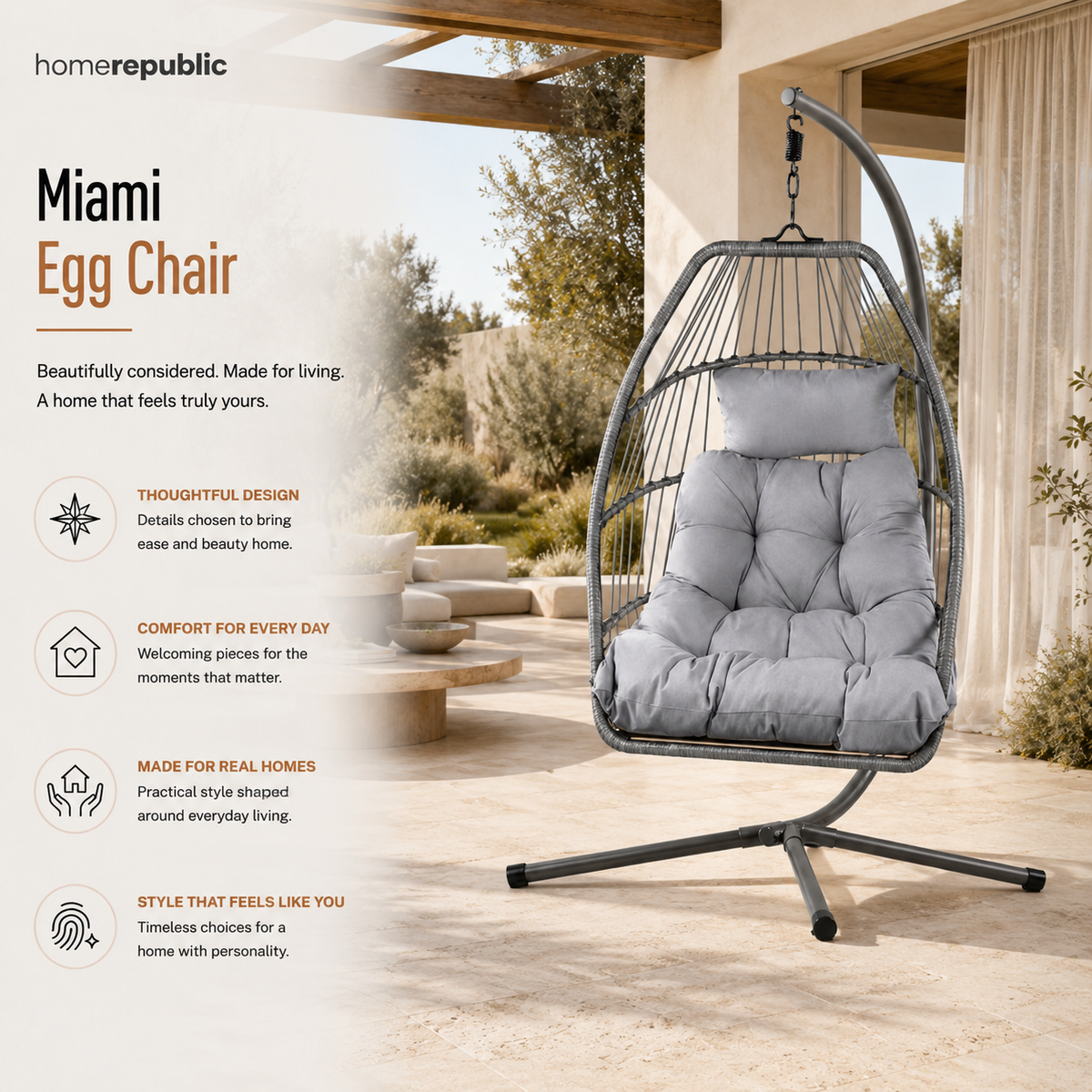 Home Republic Miami Egg Chair