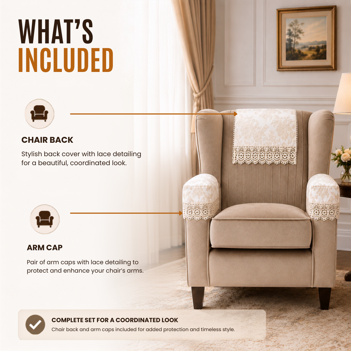 Home Republic Lace Sofa Caps