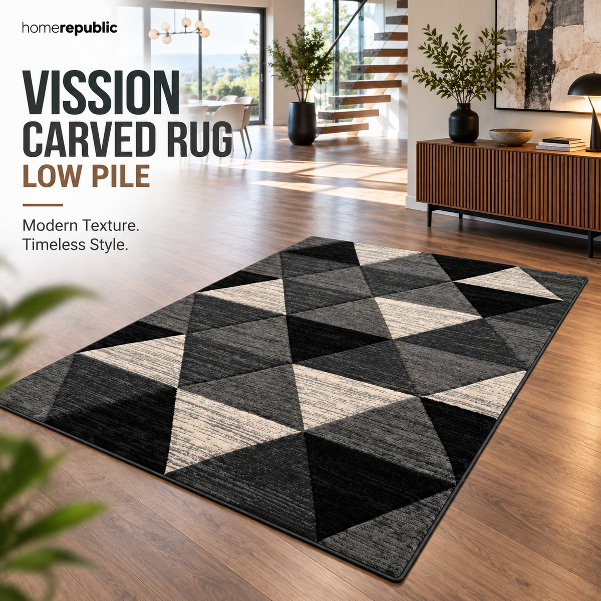 Home Republic Vission Carved Rug Low Pile