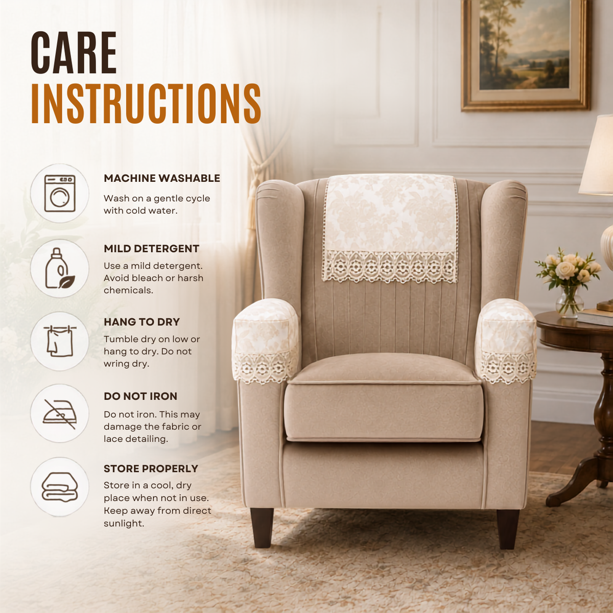 Home Republic Lace Sofa Caps