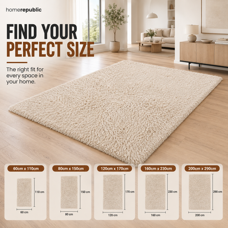 Home Republic Alaska Sponge Back Foldable Rug Long Pile