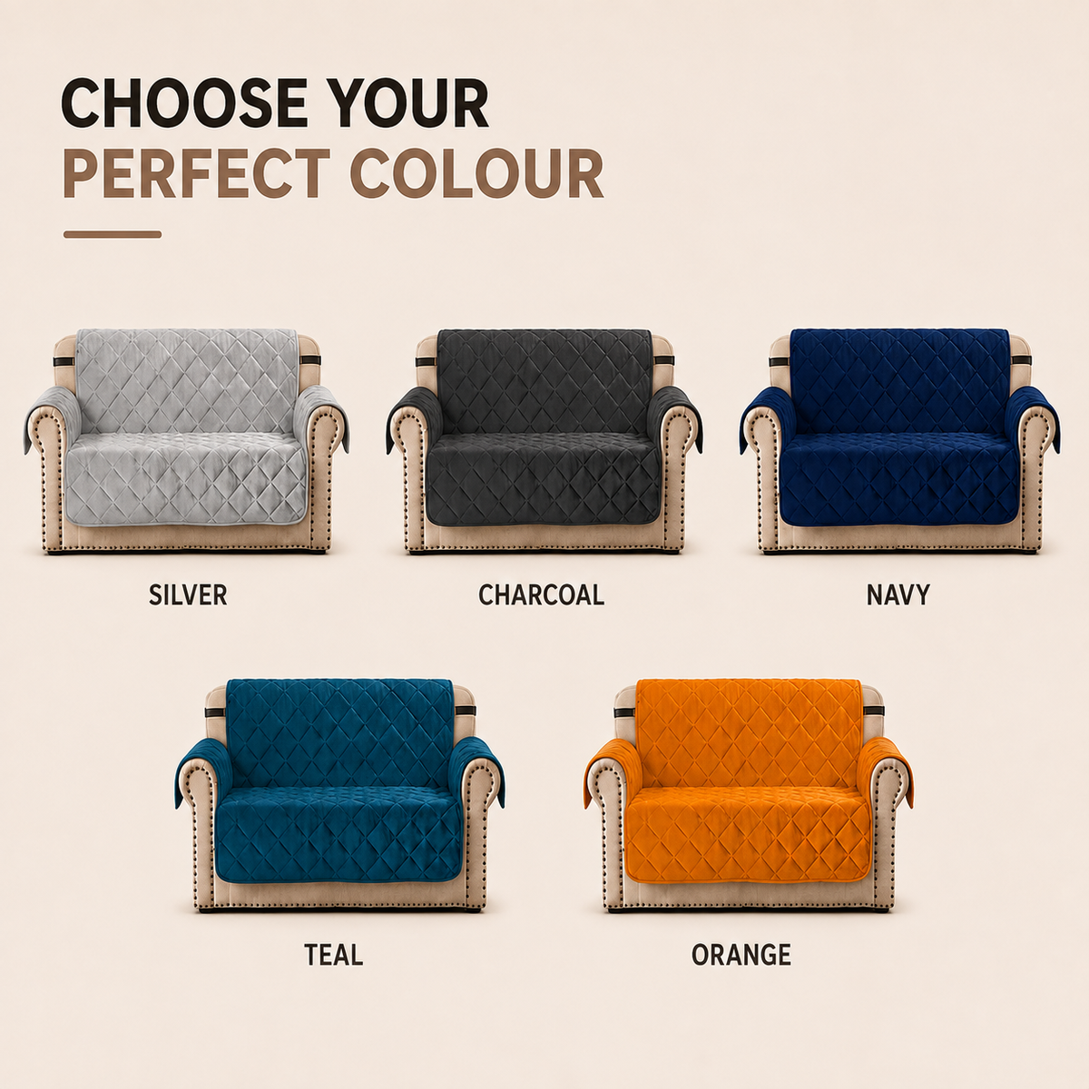 Home Republic Matt Velvet Sofa Protector