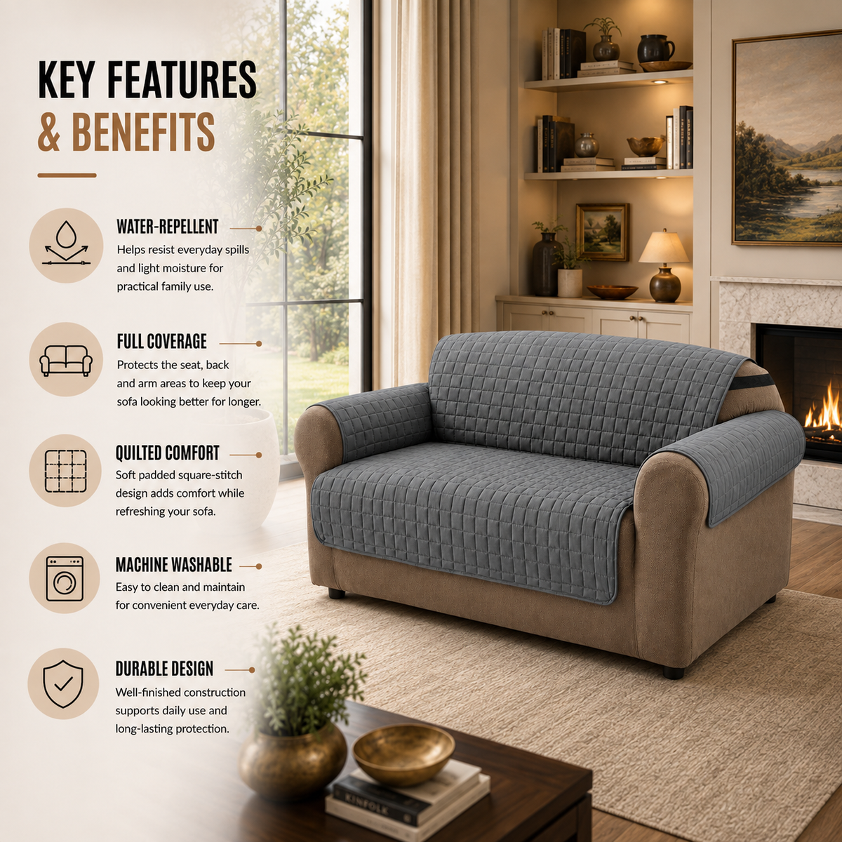 Home Republic Water Repellent Sofa Protector