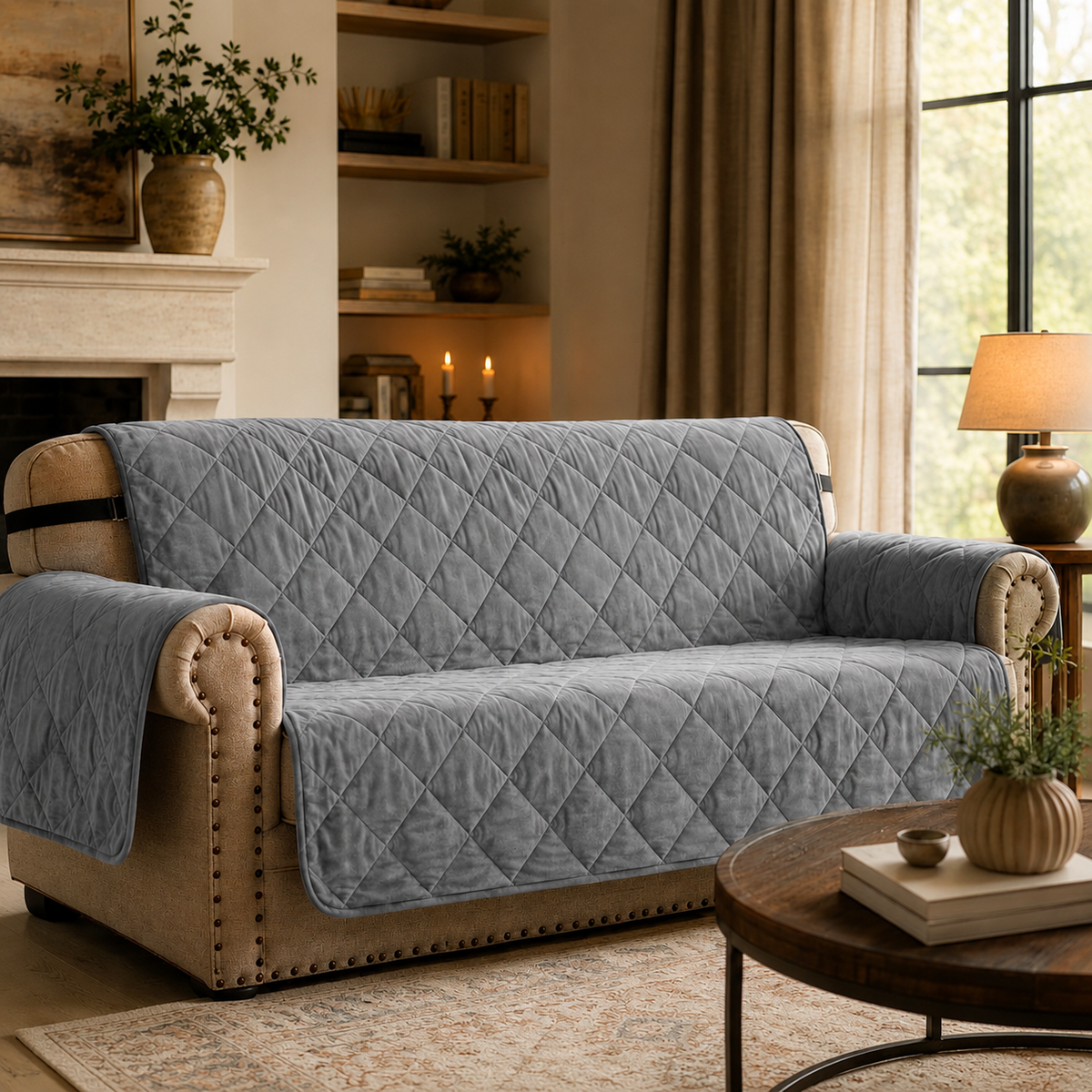 Home Republic Matt Velvet Sofa Protector