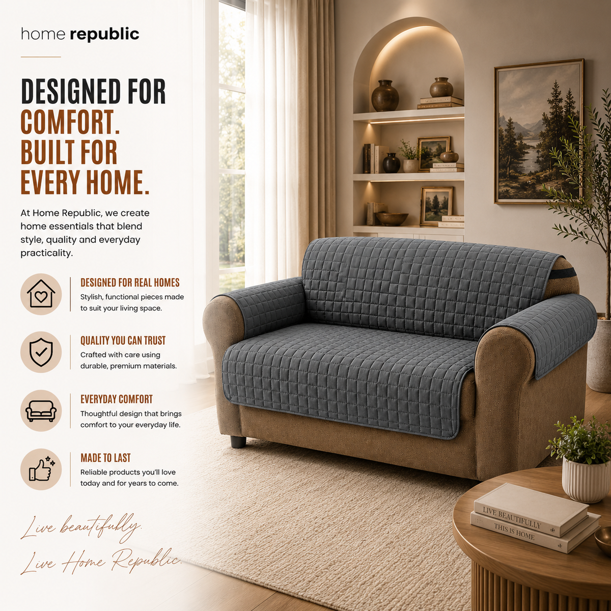 Home Republic Water Repellent Sofa Protector