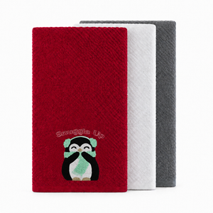Velosso Penguins 3 Pack Cotton Christmas Embroidered Tea Towels