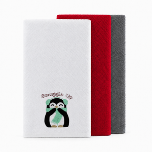 Velosso Penguins 3 Pack Cotton Christmas Embroidered Tea Towels
