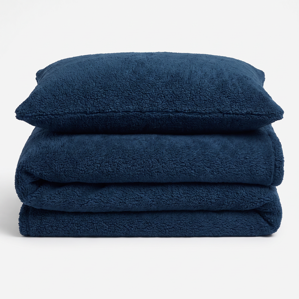 Velosso Plain Teddy Fleece Duvet Cover and Pillowcase Set