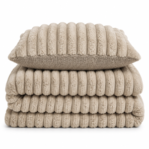 Velosso Jumbo Cord Faux Rabbit Fur Duvet Cover and Pillowcase Set