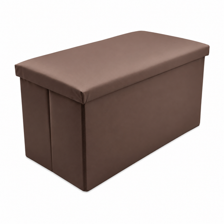 Home Republic Foldable Faux Leather Storage Ottoman