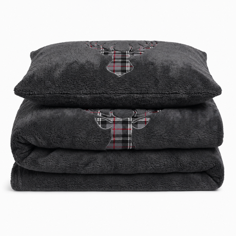 Velosso Stag Head Teddy Duvet Cover & Pillowcase Set