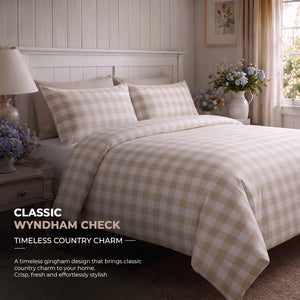 Sweet Dreams Wyndham Gingham Check Duvet Cover and Pillowcase Set