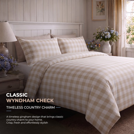 Sweet Dreams Wyndham Gingham Check Duvet Cover and Pillowcase Set