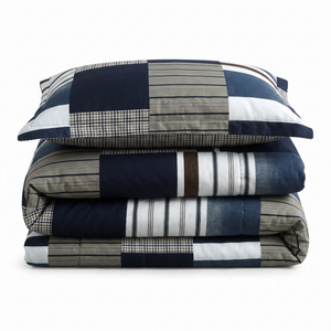 Velosso Denim Patchwork Duvet Cover & Pillowcase Set