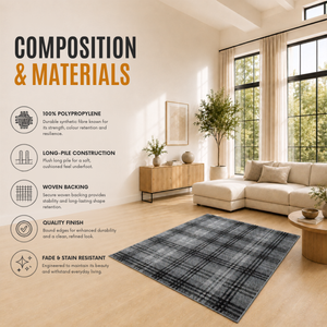 Home Republic Tartan Check Rug Low Pile