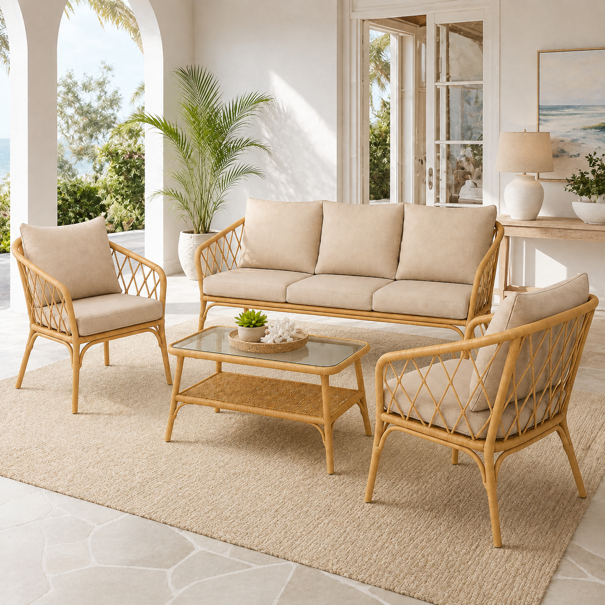Home Republic Florence 4 Piece Garden Sofa And Table Set