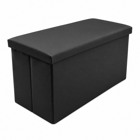 Home Republic Foldable Faux Leather Storage Ottoman
