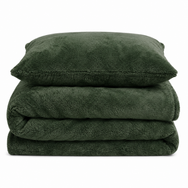 Velosso Plain Teddy Fleece Duvet Cover and Pillowcase Set