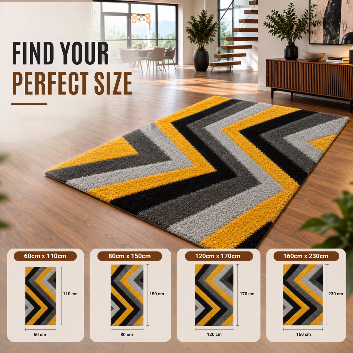 Home Republic Shaggy Chevron Rug Long Pile