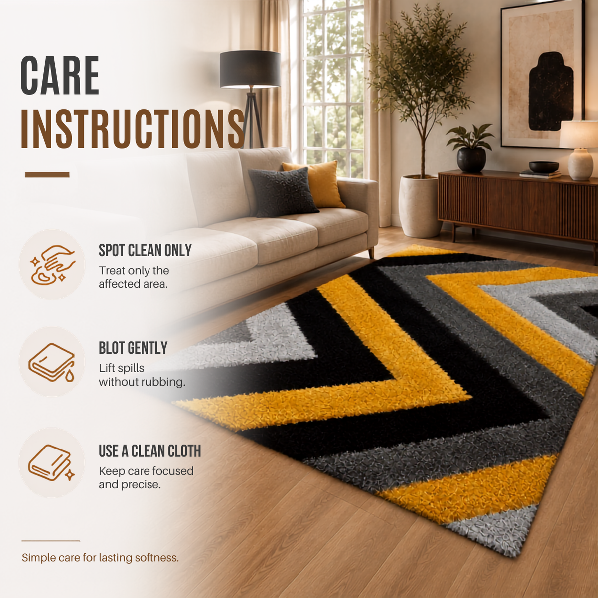 Home Republic Shaggy Chevron Rug Long Pile