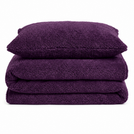 Velosso Plain Teddy Fleece Duvet Cover and Pillowcase Set