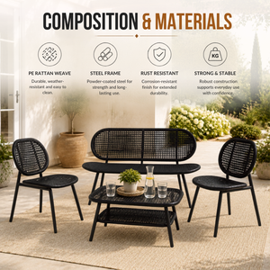 Home Republic Capri 4 Piece Garden Sofa And Tabe Set
