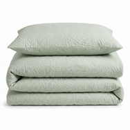 Velosso Savannah Velvet Embossed Leaf Pattern Duvet Cover and Pillowcase Set