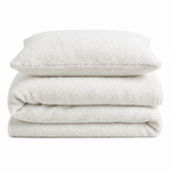 Velosso Plain Teddy Fleece Duvet Cover and Pillowcase Set