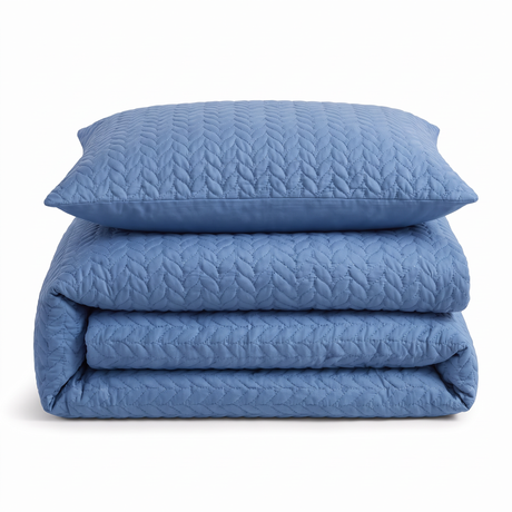 Velosso Kinsley Embossed Pattern Duvet Cover and Pillowcase Set