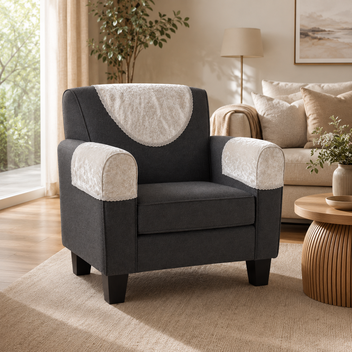 Home Republic Crushed Velvet Sofa Caps