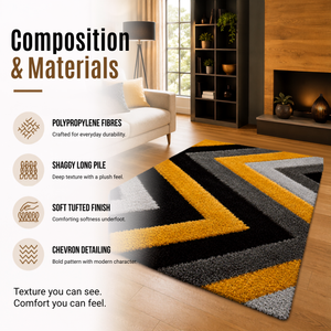 Home Republic Shaggy Chevron Rug Long Pile