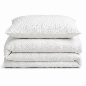 Velosso Saville Embossed Geometric Pattern Duvet Cover and Pillowcase Set