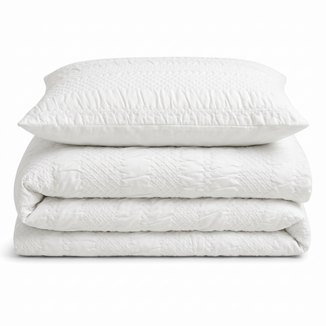 Velosso Saville Embossed Geometric Pattern Duvet Cover and Pillowcase Set