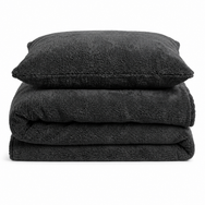 Velosso Plain Teddy Fleece Duvet Cover and Pillowcase Set