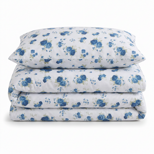 Florelle Delicate Floral Printed Duvet Cover and Pillowcase Set