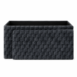 Home Republic Chunky Popcorn Faux Rabbit Fur Storage Ottoman