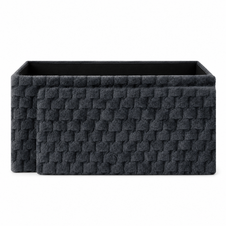 Home Republic Chunky Popcorn Faux Rabbit Fur Storage Ottoman