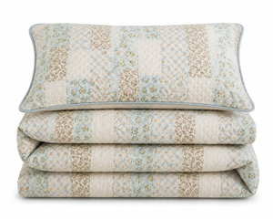 Florelle Floral Patchwork Printed Embossed Duvet Cover and Pillowcase Set