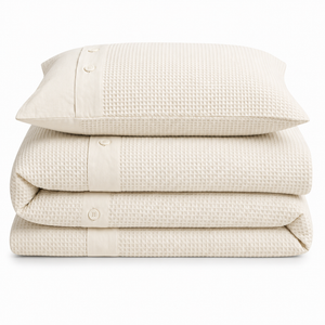 Intimates Waffle Button Duvet Cover & Pillowcase Set