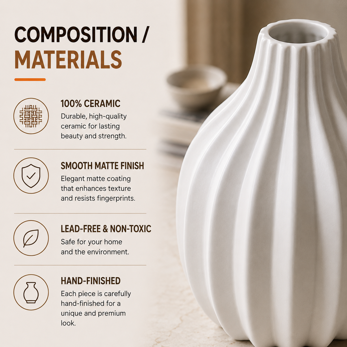 Home Republic Ceramic Wide Vase