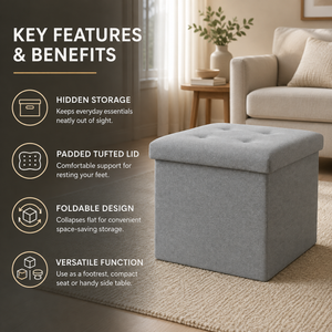 Home Republic Foldable Linen Storage Ottoman