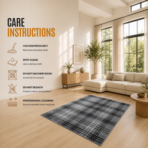 Home Republic Tartan Check Rug Low Pile
