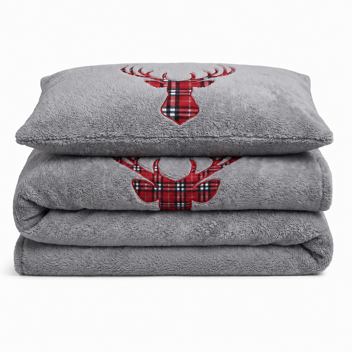 Velosso Stag Head Teddy Duvet Cover & Pillowcase Set