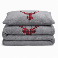 Velosso Stag Head Teddy Duvet Cover & Pillowcase Set
