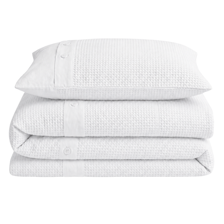 Intimates Waffle Button Duvet Cover & Pillowcase Set
