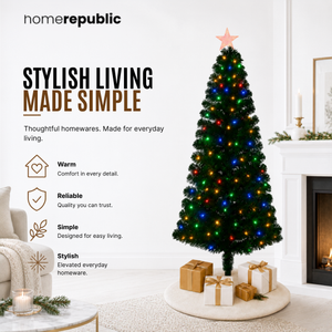 Home Republic Christmas Tree With Multi Colour Fibre Optic Lights